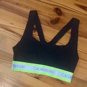 Calvin Klein Black Sports Bra with Neon Accents